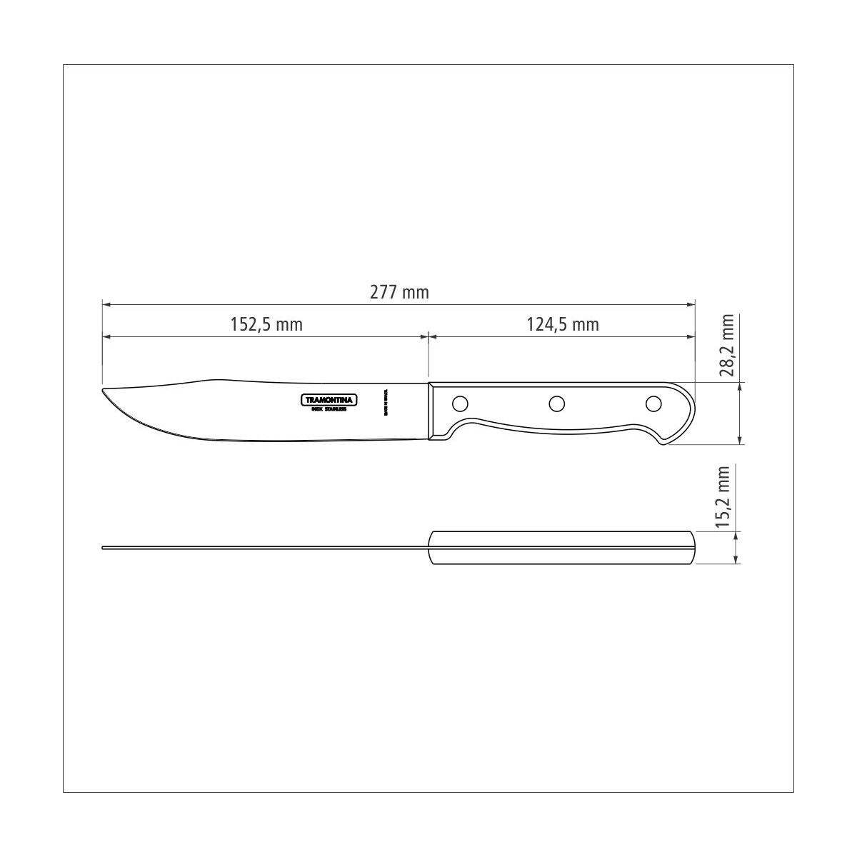 TRAMONTINA - Cuchillo de cocina 6" - Polywood castaño - Imagen 4
