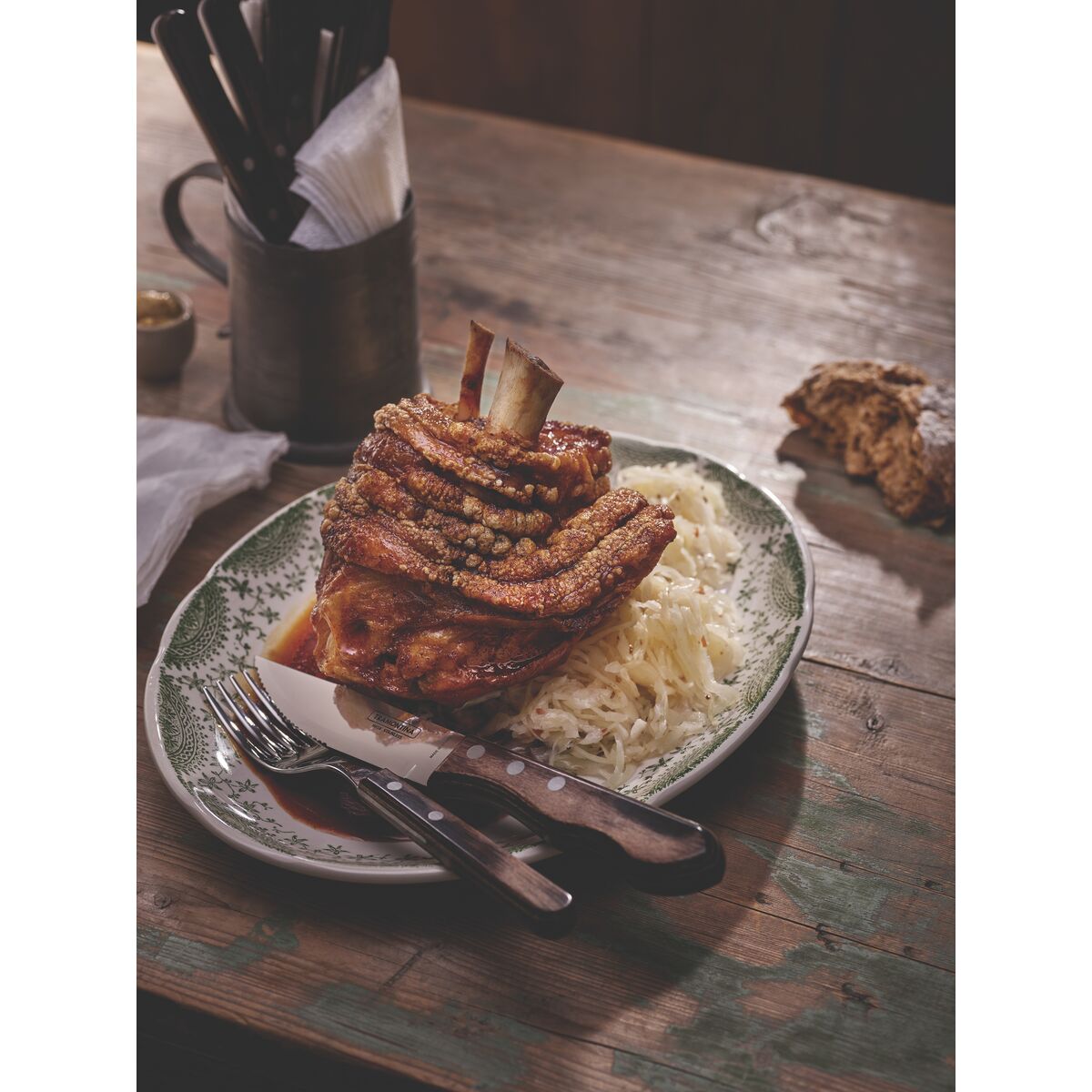 TRAMONTINA - Juego de Cubiertos Churrasco Jumbo, para Asado, Acero Inoxidable y Madera Polywood Castaño, 12 Piezas - Imagen 4