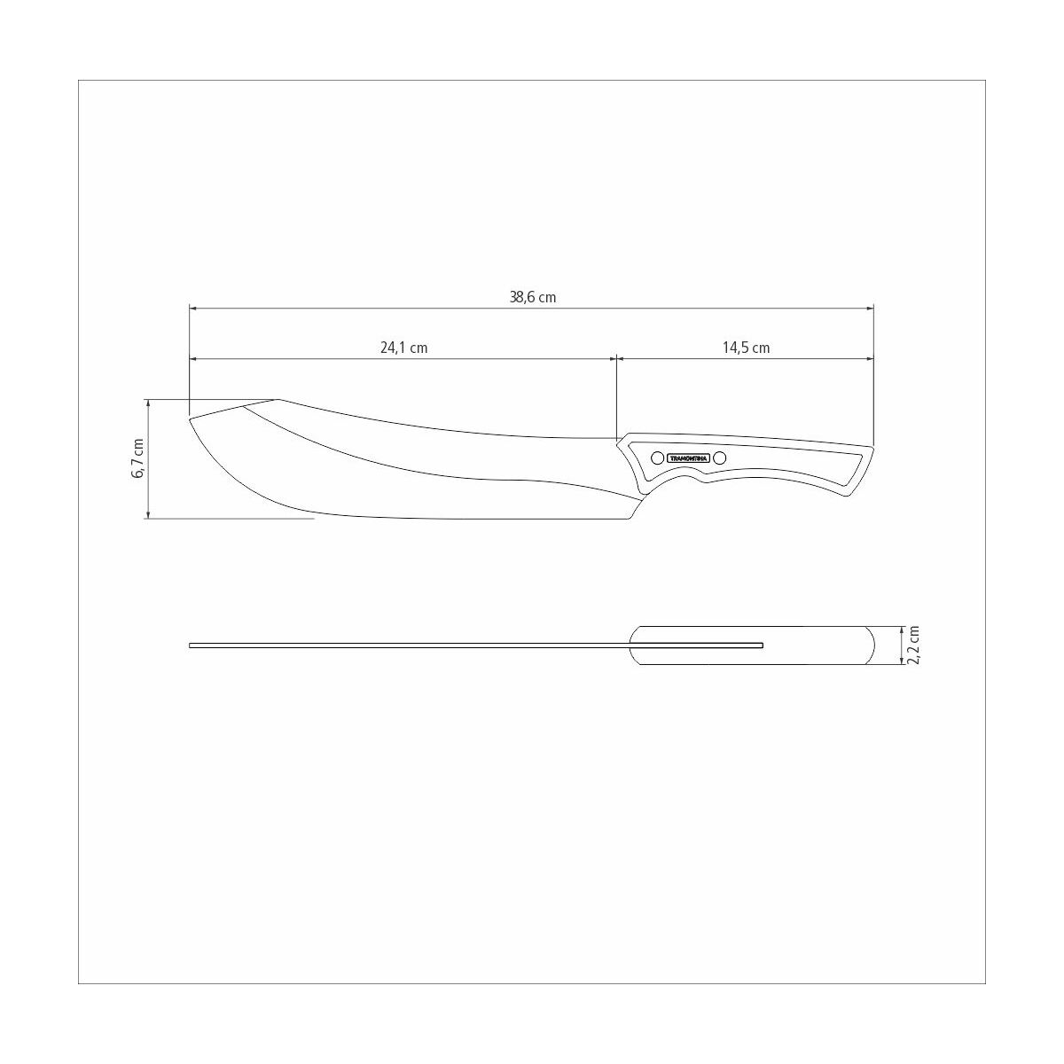 TRAMONTINA - Cuchillo para Carne Churrasco Black, en Acero Inoxidable Oscurecido, con Punta Curva, Mango de Madera, Hoja de 10", con Remaches, Color Negro, Tamaño de 38.6 cm - Imagen 5