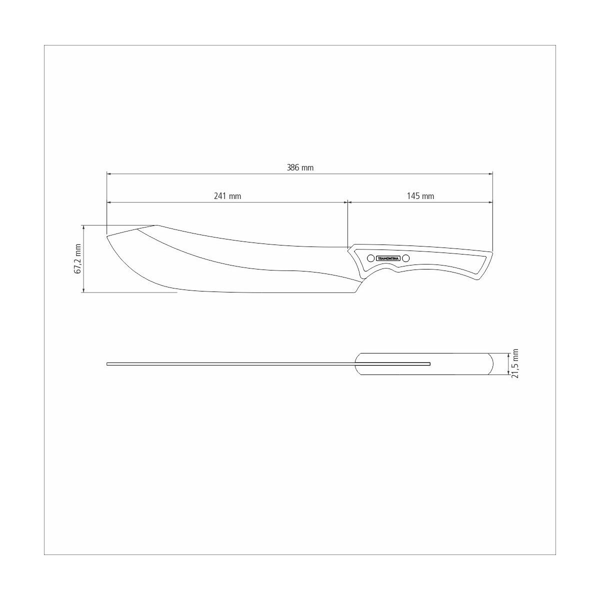 TRAMONTINA - Cuchillo para Carne Churrasco Black, en Acero Inoxidable Oscurecido, con Punta Curva, Mango de Madera, Hoja de 10", con Remaches, Color Negro, Tamaño de 38.6 cm - Imagen 6