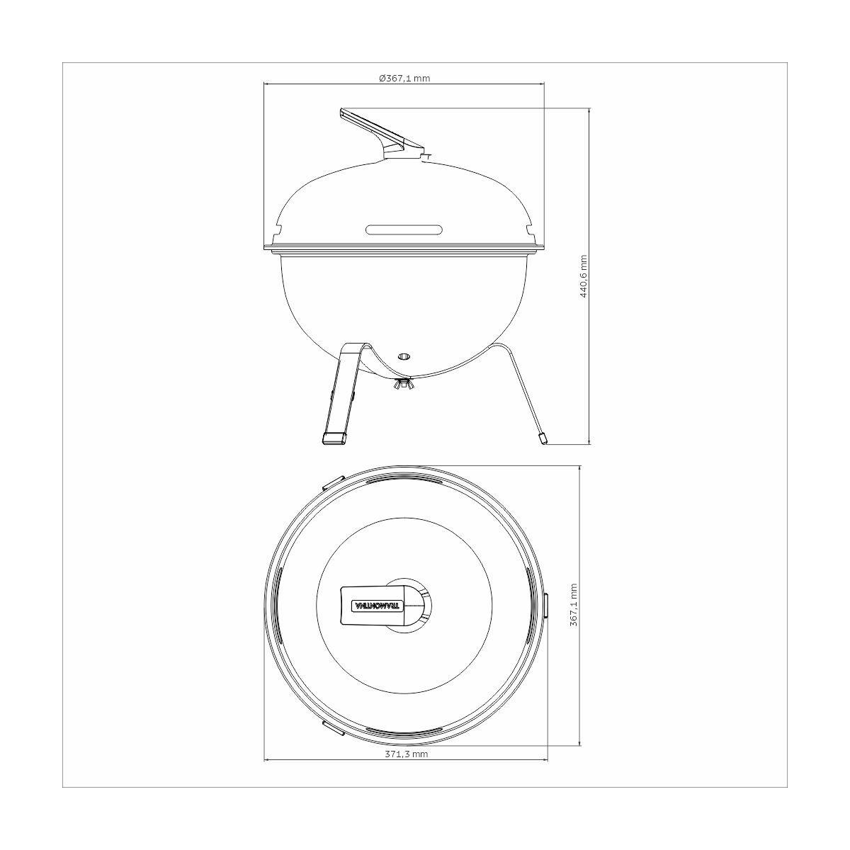 TRAMONTINA - Parrilla de Carbón Portátil Churrasco TCP-320L, con Tapa, Tamaño de 44 cm - Imagen 8