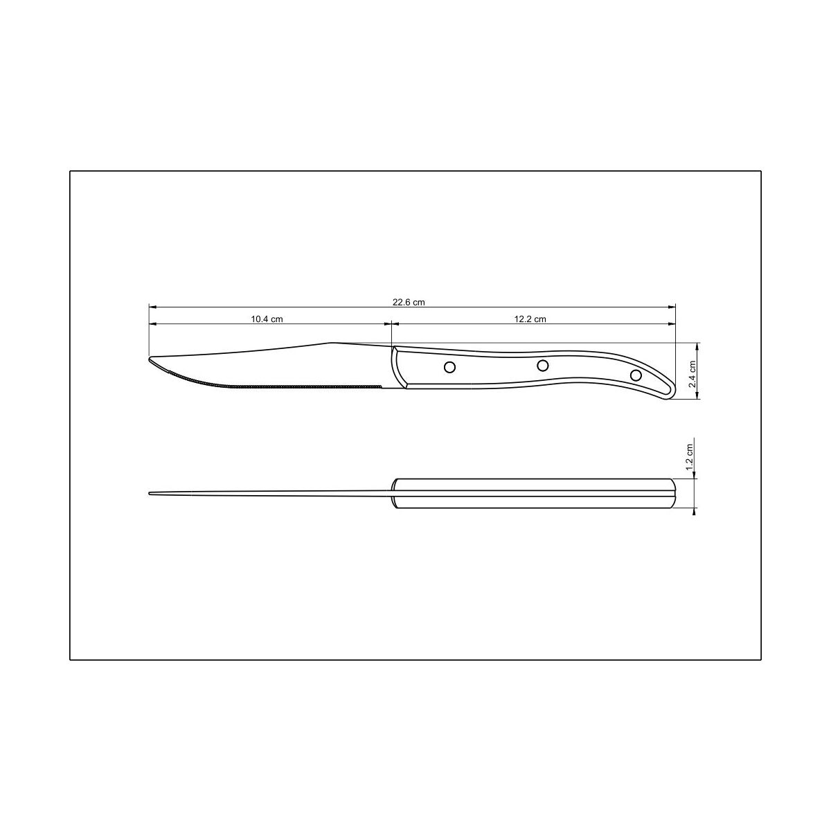 TRAMONTINA - Cuchillo para asado 12 pzas. - Polywood castaño - Imagen 2