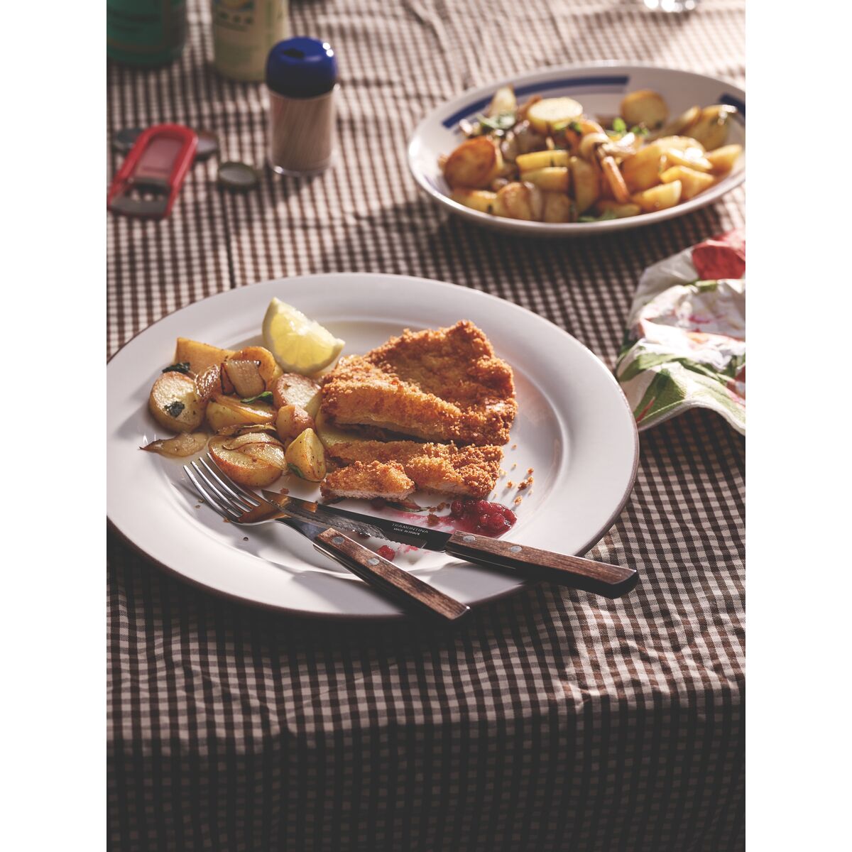 TRAMONTINA - Juego de Cubiertos Churrasco, para Carne, en Acero Inoxidable y Mangos de Madera Polywood en Color Castaño, Utensilios con Remaches, 12 Piezas - Imagen 4