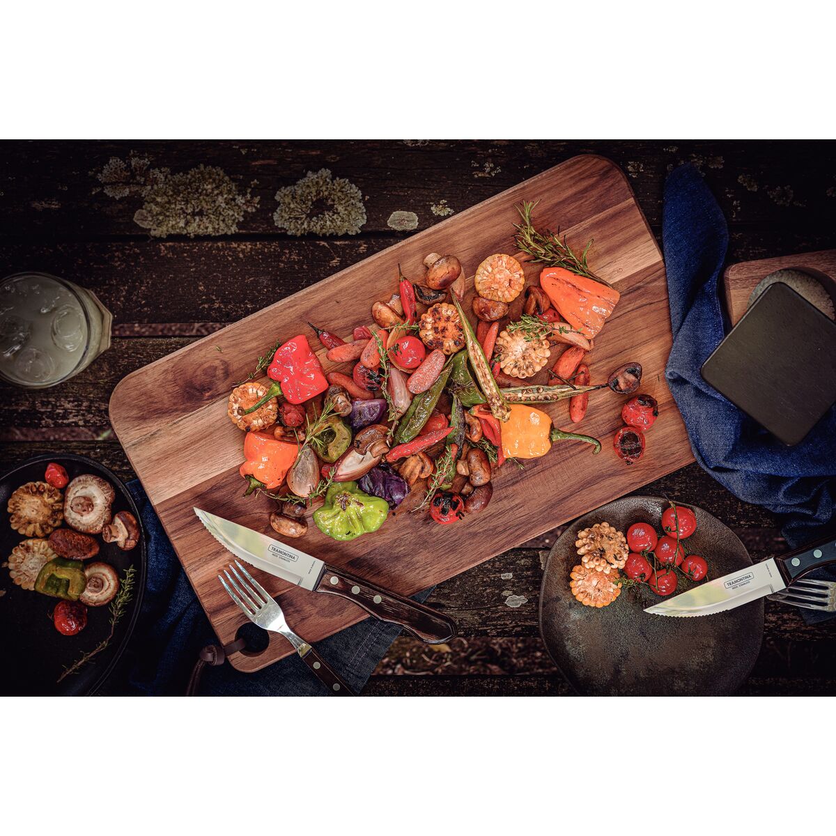 TRAMONTINA - Juego de cuchillos jumbo para asado 6pzas. FSC - Polywood castaño - Imagen 11