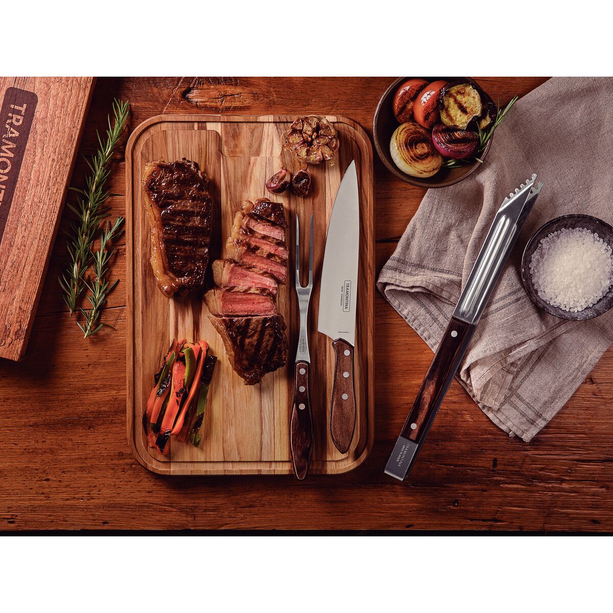 TRAMONTINA - Juego para asado 3 pzas - Polywood castaño - Imagen 4