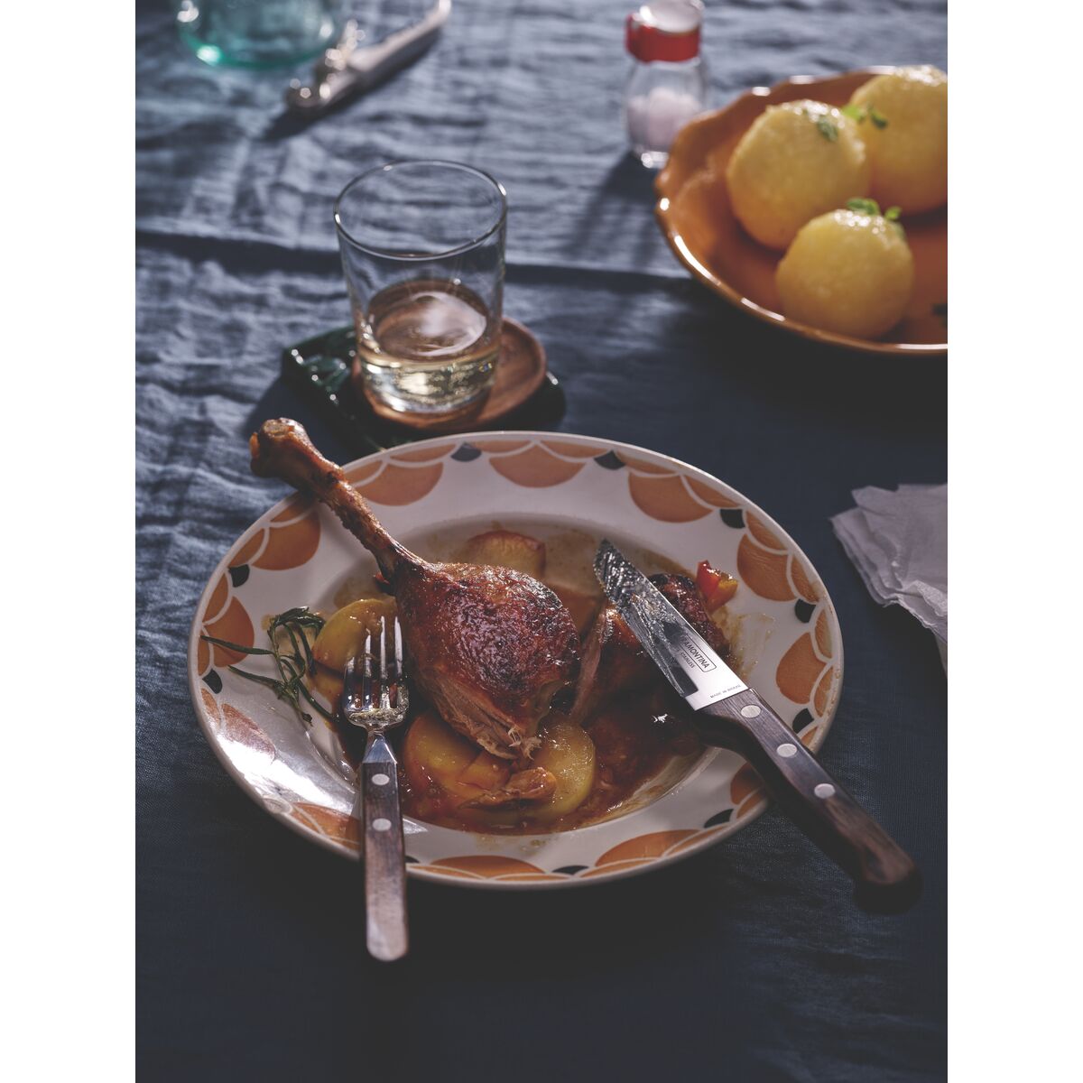 TRAMONTINA - Juego de Cubiertos Churrasco, para Carne, en Acero Inoxidable y Mangos de Madera Polywood en Color Castaño, Utensilios con Remaches, 8 Piezas - Imagen 4