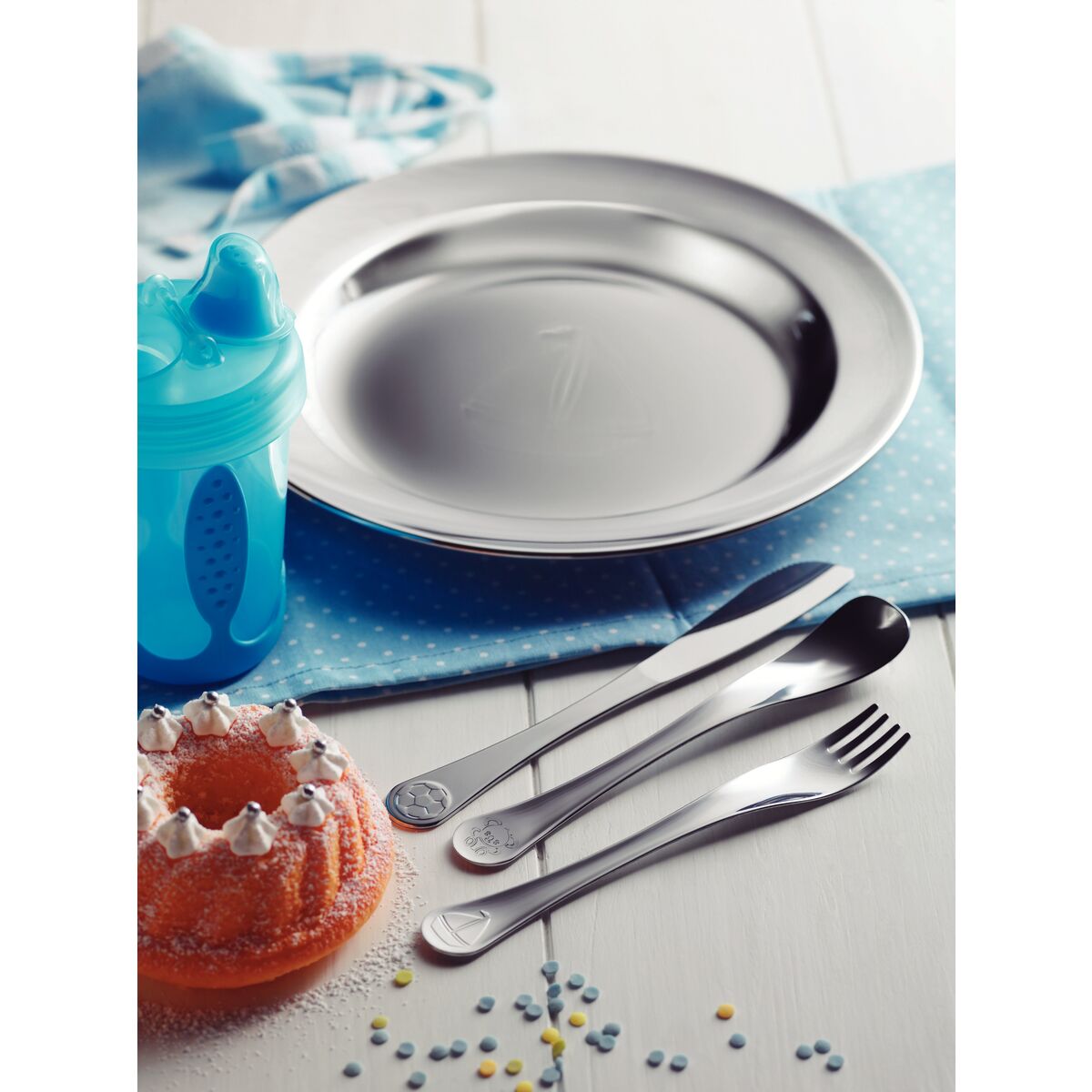 TRAMONTINA - Juego de cubiertos para niños Le Petit de acero inoxidable de 3 piezas Tramontina - Imagen 2